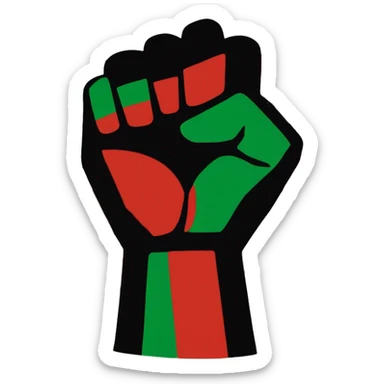 Power Fist “Black” and Flag “Red and Black and Green” - Juneteenth - “Freedom is NOT free! It Has a Cost!” sticker