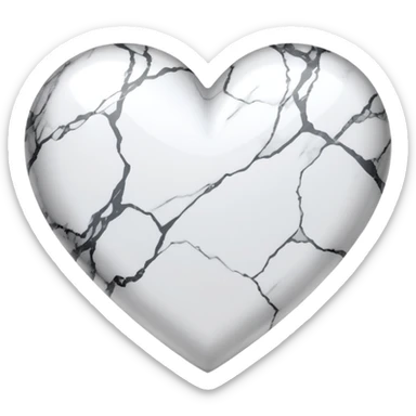 white heart with a marble texture sticker