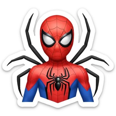 an emoji with spider man when he was in tehran sticker