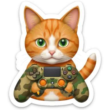 cat homme-avec-manette-ps4-camouflage sticker