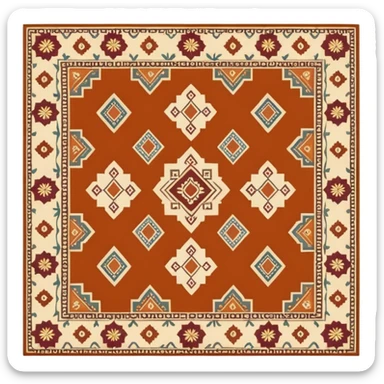 Indian middle-eastern vintage floor carpet sticker