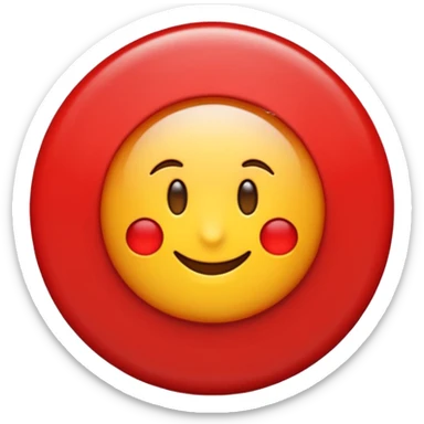 Emoji estilo vectorial de un sol rojo , en el centro un círculo blanco con borde rojo y una letra “U” roja gruesa. Diseño simple, colores sólidos, sin texto adicional, fondo transparente, estilo emoji oficial. sticker