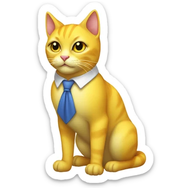 A yellow cat with white, tie, medieval shading, high sorcerer’s shoes sticker