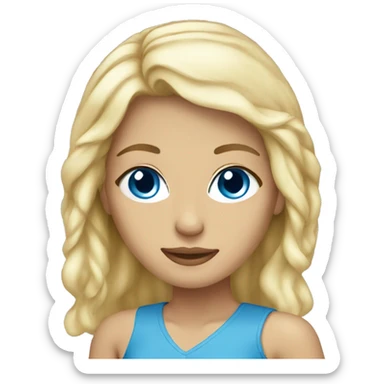 Blond beautiful woman with blue eyes sticker