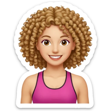 kıvırcık saçlı beyaz tenli zumba hocası sticker