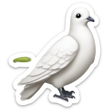 A white dove with an olive branch sticker