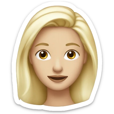 White blond woman with Blue eyes wear golden earrings sticker