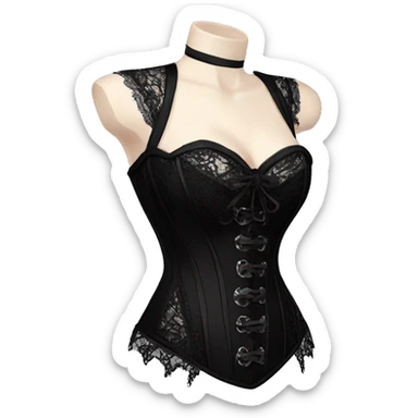 gothic lace corset black sticker
