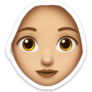 Girl with brown  and long hair hazel eyes tiny nose and big lips  sticker