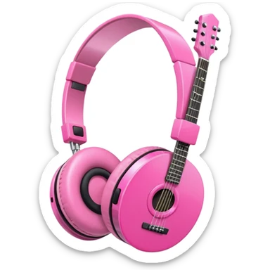 🎧 🎸💿 but make them all pink sticker