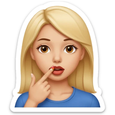 una chica con un dedo en la boca seductora sticker
