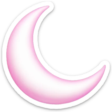 Pink crescent moon with sparkly white clouds sticker