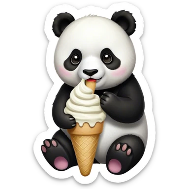 Panda eating ice creamp sticker