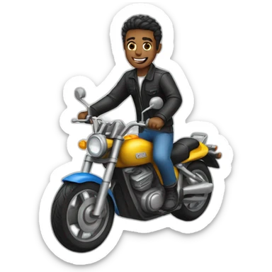 man riding a motorbike going fast sticker