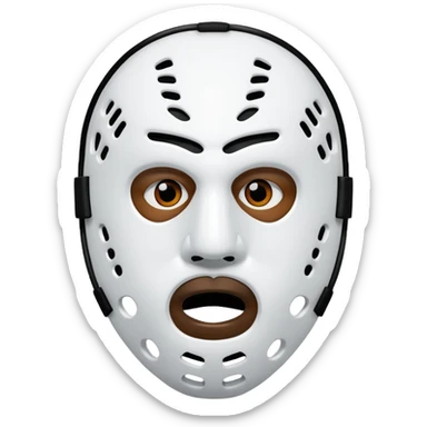 Masque de hockey de kanye west avec deux trous au dessus de la place de vision, et 6 trous en dessous de la place du nez sticker