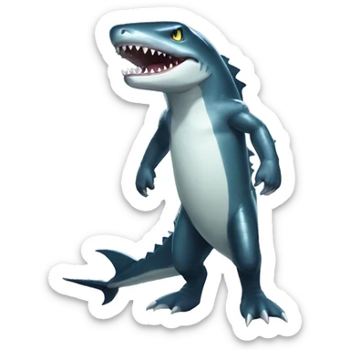 Full body edgy shiny shark-alligator-raptor-Digimon sticker