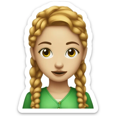 Menina ruiva com sardas e olhos verdes limao sticker