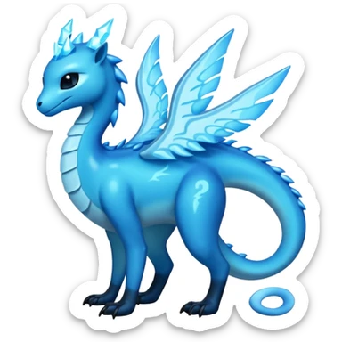 Shiny Dark Edgy  Aurorus-Inteleon-Amaura-Fakémon-hybrid-creature (full body)  sticker