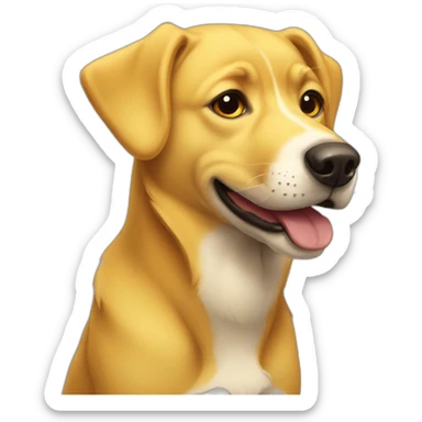 Yellow dog sticker