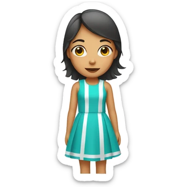 girl in a dress with road markings sticker