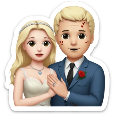 Jason Voorhees, looking cute, looks like he is in love, holding hands sticker