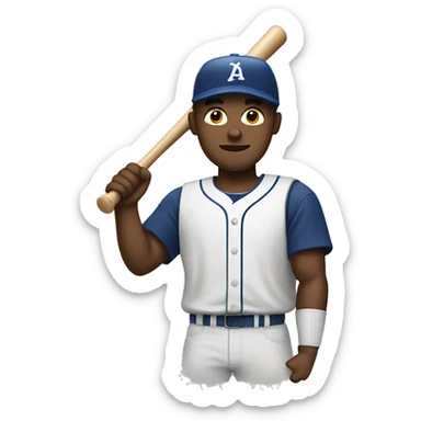 Guy with a baseball and bat sticker