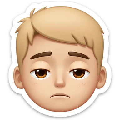 A character named Boksil lying down with a defeated, discouraged expression, looking sad and exhausted sticker