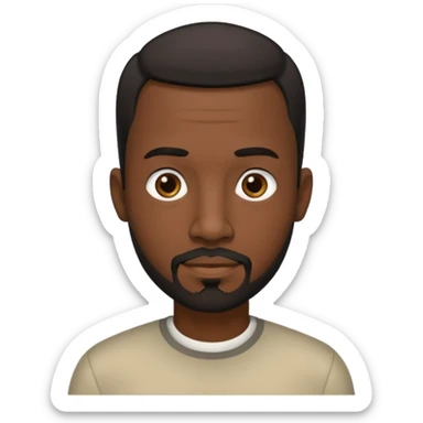 Tall slim African man with short hair and goatee beard sticker