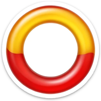 emoji de gomitas en forma de aro color rojo y amarillo sticker