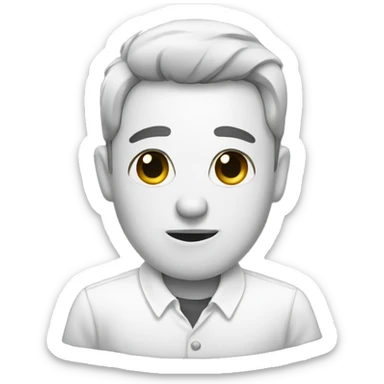 white shirt with facial expression sticker