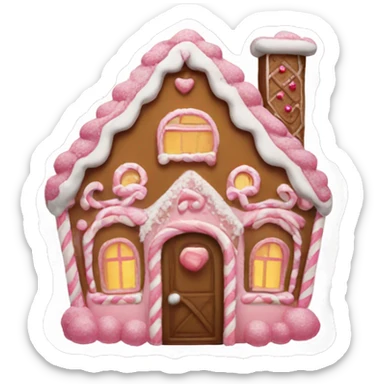 Pink gingerbread house sticker