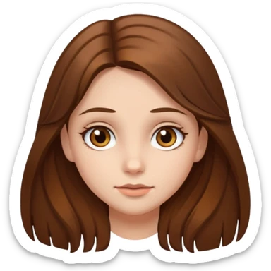 Girl with long brown hair and hazel eyes sticker