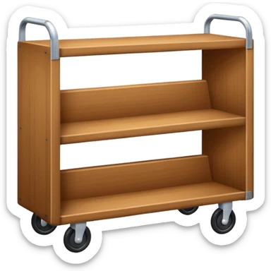 short wide bookshelf on wheels sticker