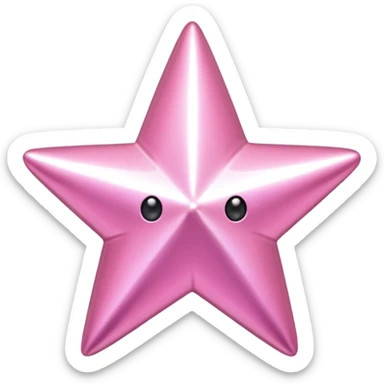 pink metallic star sticker