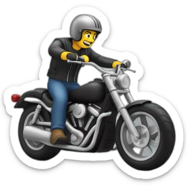 Biker saltando un charco sticker