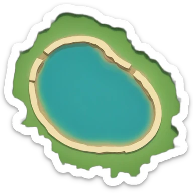 lake shaped like a horseshoe sticker