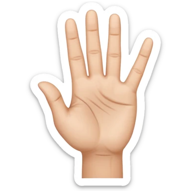 A hand where the palm is facing the towards the user and only the middle finger is bent in a 90 degree angle and rest of the 4 fingers are pointing upward sticker