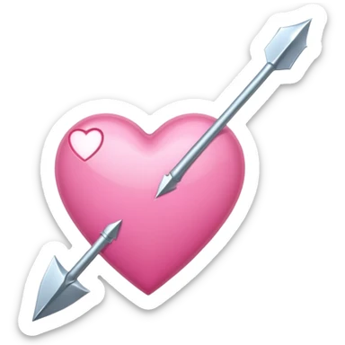pink heart impelled by arrow sticker