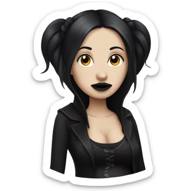 Pregnant goth woman sticker