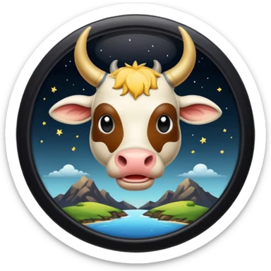 İnek kafalı ayakları olan satürn sticker