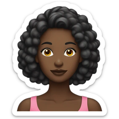 Mulher negra cabelo comprido liso sticker