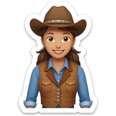 cowgirl with vest sticker