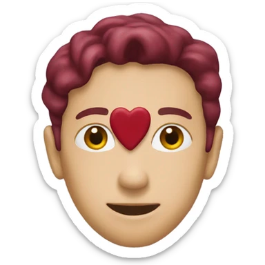 A burgundy heart sticker