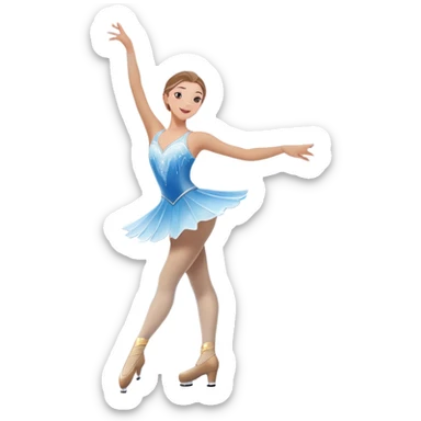 An icon showing The rink is illuminated by soft light beams, with cheering spectators in the stands. Snowflakes gently fall, adding to the magical atmosphere. a graceful figure skater performing a spin on the ice in a grand ice palace. Transparent background highlights elegance and artistry. sticker