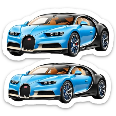 Bugatti  Chiron avec des butteur à la place des roues sticker