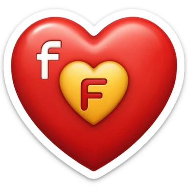 un corazon rojo con la letra f en el centro pero para un emoji{ sticker