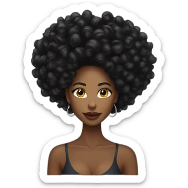 Beautiful Black women long kinky hair sticker