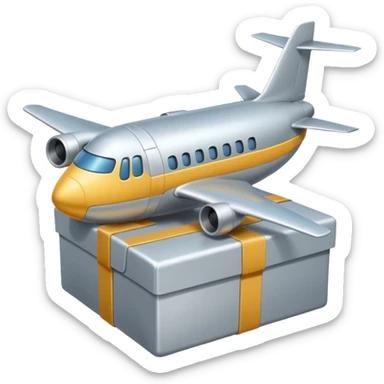 Un avión con cabeza de caja sticker