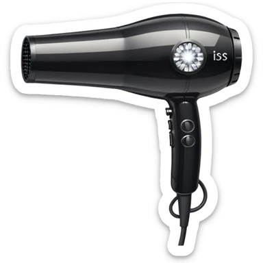 black blow dryer covered in diamonds sticker