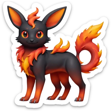 magma-gradients-colored Salandit-Umbreon-Flareon-Hybrid (Full body) sticker